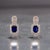 Natural Sapphire Diamond Earrings 14k W Gold 2.84 TCW Certified For Sale - Image 4 of 13