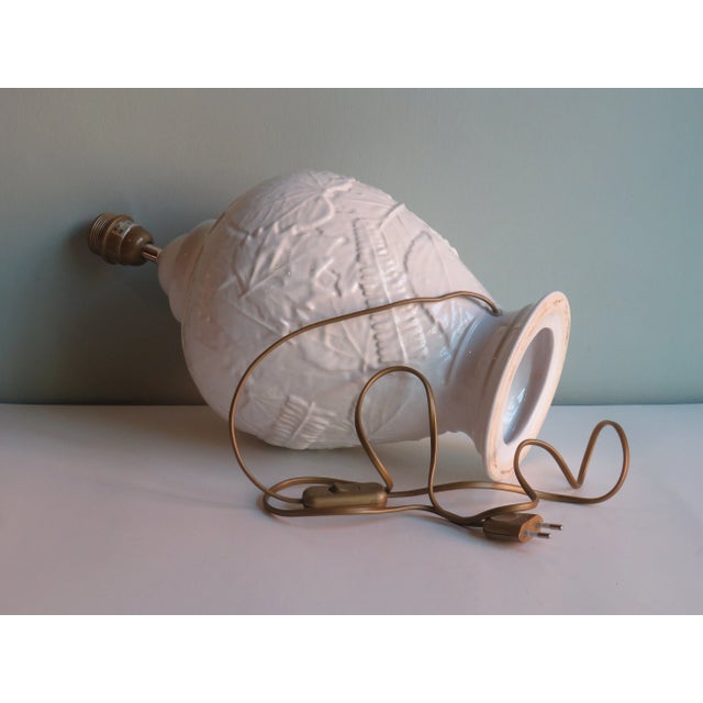 1970s Lamp Base in Ceramic with Floral Motif, France, 1970s For Sale - Image 5 of 9