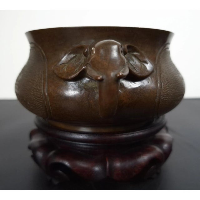 Chinese Bronze Elephant Handles Censer For Sale - Image 4 of 10