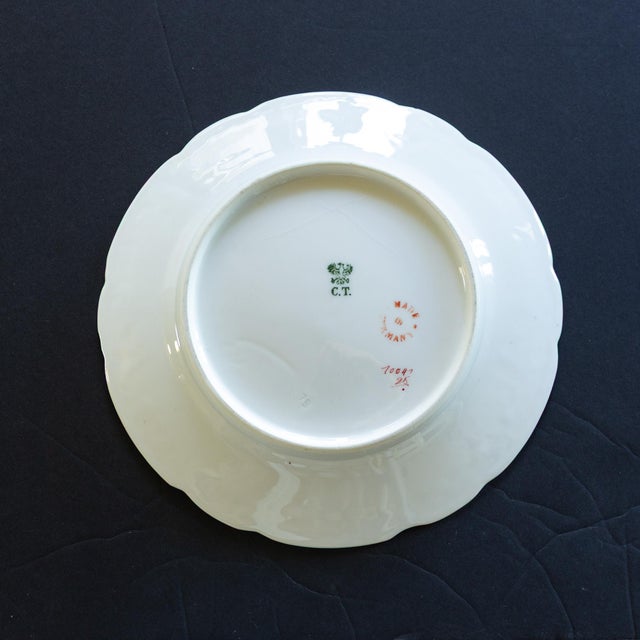 Ceramic 1890s German Ct Carl Tielsch Hand Painted Porcelain Floral Dessert or Salad Plates For Sale - Image 7 of 10