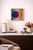 Collision Theory Giclee Print on Canvas by Sour Candy ©️ Bold geometric abstract with electric blue, magenta, and orange...