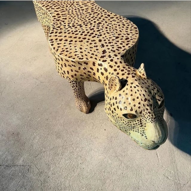 Sculptural Leopard Bench For Sale - Image 4 of 4