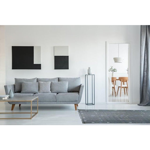 4x6 Gray Flat Weave Wool Diamond Constellation Geometric Modern Carpet Rug For Sale In New York - Image 6 of 9