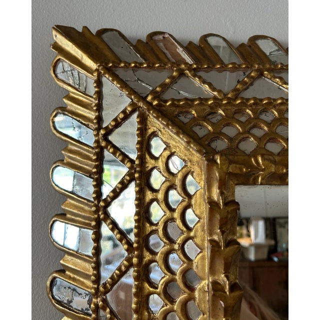 Late 19th Century Italian Gilt Frame Mirror, Square For Sale - Image 4 of 9