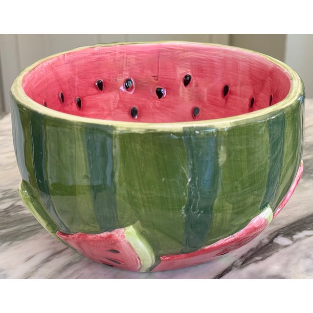 1980s Vintage Trompe L’Oleil Watermelon Bowl For Sale - Image 5 of 13