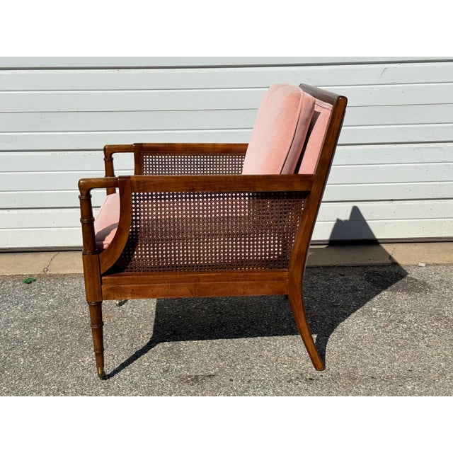 Textile Mid-Century Regency Velvet Lounge Chair For Sale - Image 7 of 12