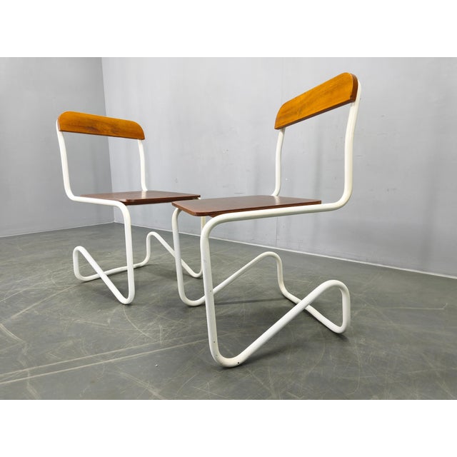 Brown Bauhaus Cantilever Chairs in Tubular Steel, Germany, 1930s, Set of 4 For Sale - Image 8 of 14