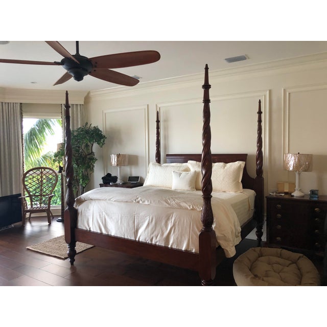 Traditional King Size Mahogany Plantation Poster Bed by Leighton Hall - Showroom Sample For Sale - Image 16 of 16