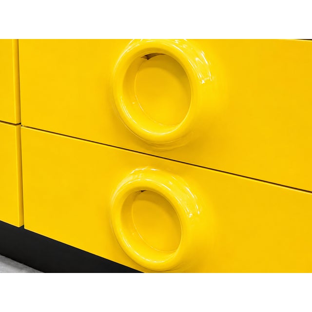 Mid Century Modern Yellow Lacquer Plastic + Wood Dresser in the Style of Raymond Loewy | Vintage Pop Art Space Age Design, C. 1970's For Sale - Image 10 of 13