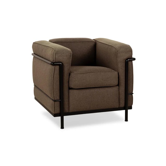 LC2 Fabric Armchair Brown by Le Corbusier for Cassina For Sale - Image 10 of 10