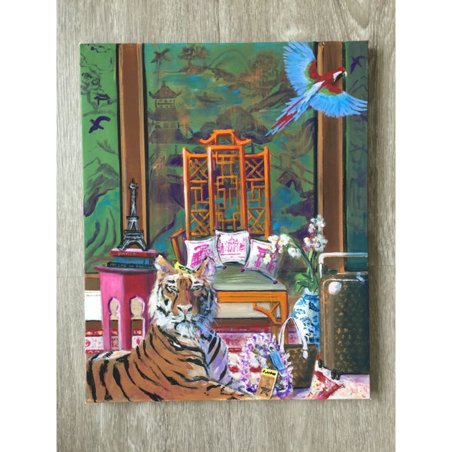 Gotta Get Away Tiger Art Interior Scene Unframed Giclee Print on Paper For Sale - Image 4 of 4