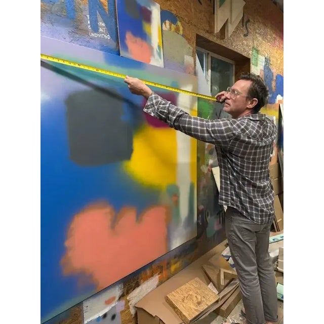 Yellow William Finlayson Jr. Acrylic Painting on wood Panel Titled “tbd" 56.75 x 58.75 2025 For Sale - Image 8 of 9