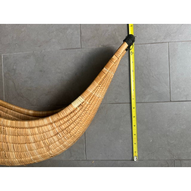 Vintage Basque Jai Alai Cesta, Hand-Woven Reed and Leather For Sale - Image 12 of 12