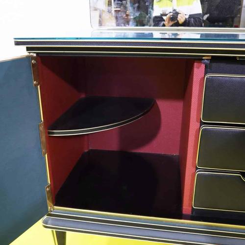 Black Credenza with Mirror and Black Glass Doors For Sale - Image 8 of 18