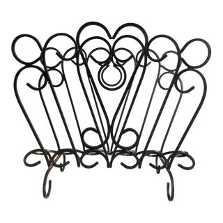 French Wrought Iron Magazine Rack For Sale