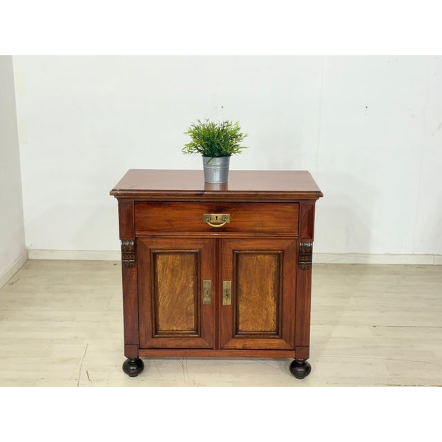 Antique Gründerzeit Walnut Veneer and Brass Fittings Vertiko Chest of Drawers, 1900 For Sale - Image 11 of 11