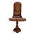English Bobby Wood Vintage Hat Form Stand With Brass & Leather Details For Sale