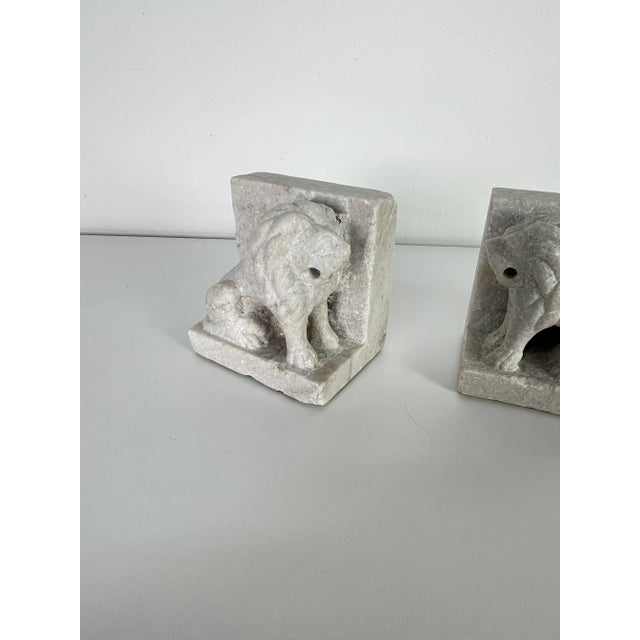 1950s Mid-Century Italian Marble Lion Bookends, 1950s, Set of 2 For Sale - Image 5 of 12