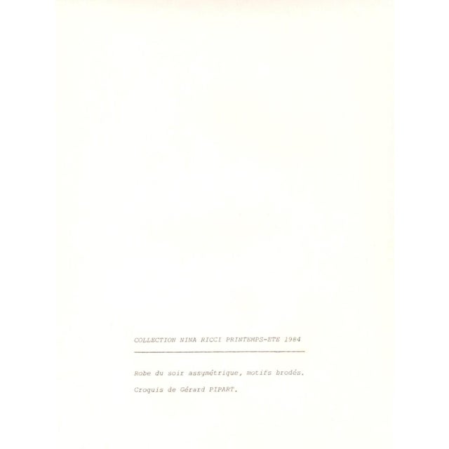 Nina Ricci 1984-Set of 2-French Couture Fashion Design Drawings-Nina Ricci, Documentation For Sale - Image 4 of 4