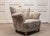 Beige Vintage Danish Wingback Chair with Jacquard Fabric, 1940s For Sale - Image 8 of 15