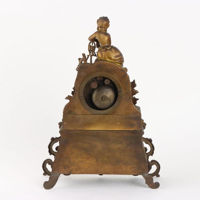 Countertop Clock in Gilt Bronze For Sale - Image 9 of 12
