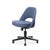Mid-Century Modern Saarinen Executive Armless Chair in Ocean Blue Woven Leather Swivel Base by Eero Saarinen for Knoll For Sale - Image 3 of 9