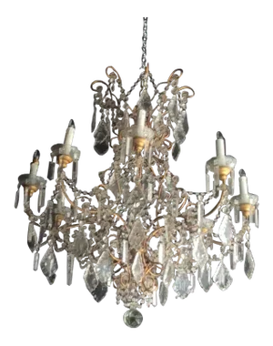 Large Vintage Italian Beaded Chandelier