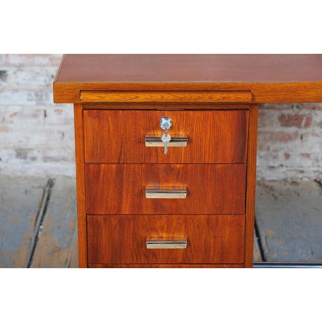Bauhaus Writing Desk in Oak by Hynek Gottwald, Czechia, 1930s For Sale - Image 4 of 16