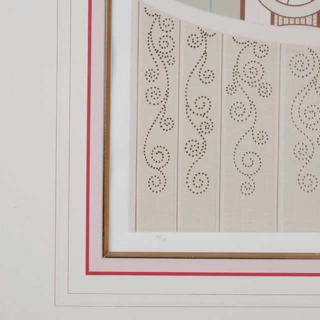 Wood 1987 Erte "Loge De Theater" Serigraph Hand Signed & Numbered Limited Edition 170/300 Framed & Matted For Sale - Image 7 of 9