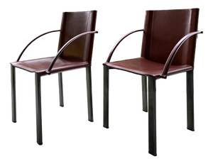 Mid-Century Leather Chairs by Carlo Bartoli for Matteo Grassi, 1990s, Set of 2