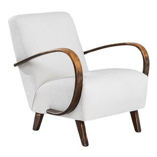 1950s Czech Upholstered Armchair by J. Halabala For Sale