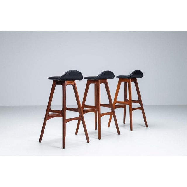 OD61 Bar Stools in Santos Rosewood by Erik Buck for Oddense, Denmark, 1965, Set of 3 For Sale - Image 4 of 12