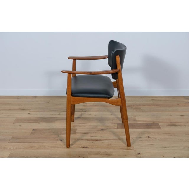 1960s Mid-Century Danish Teak & Leather Armchair, 1960s For Sale - Image 5 of 17