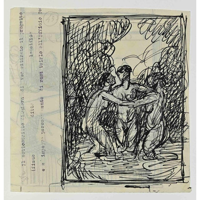 The Figures is a drawing artwork realized by Gabriele Galantara in the early 20th century Pencil and china ink on paper...