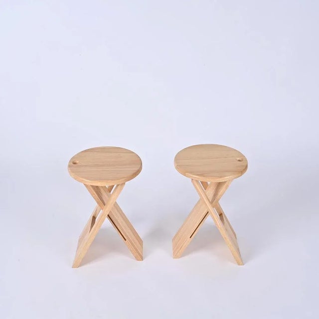 1970s Set of Mid-Century French TS Folding Stools by Roger Tallon for Sentou, 1970s For Sale - Image 5 of 13