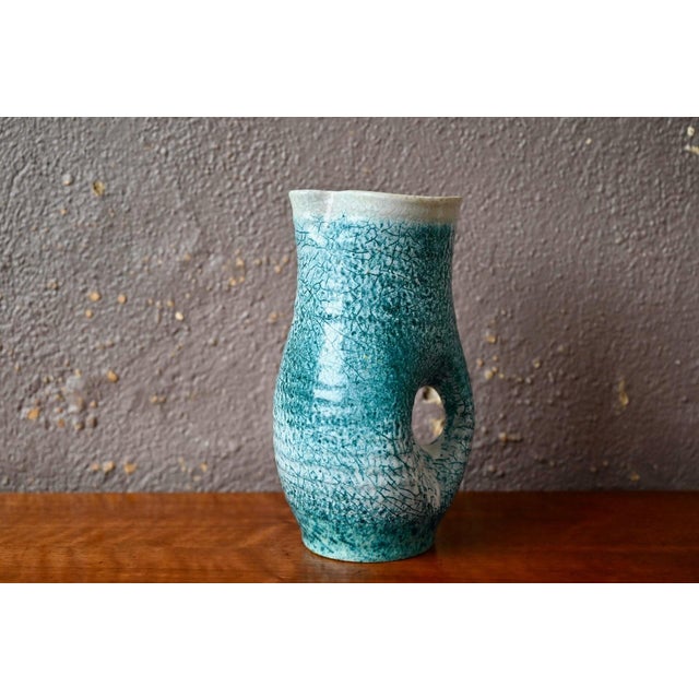 Accolay Ceramic Pitcher in Crackled Glazed Stoneware, 1950s For Sale - Image 11 of 11