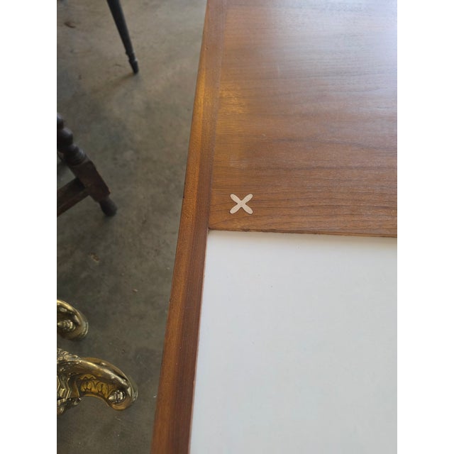 Brown Mid 20th Century Rectangular Coffee Table With Laminate Insets by American of Martinsville For Sale - Image 8 of 14