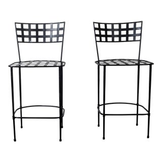 Vintage Janus Et Cie Amalfi Collection Powder Coated Epoxy Coated Steel Finish Stools- a Pair For Sale