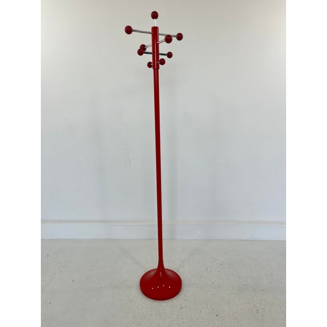 Vintage Red Coat Rack, 1980s For Sale - Image 6 of 7