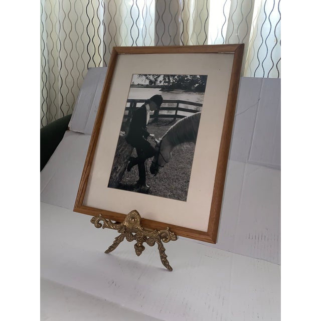 Elevate your library, study, or gallery wall with this striking mid-century equestrian portrait. Captured in timeless...