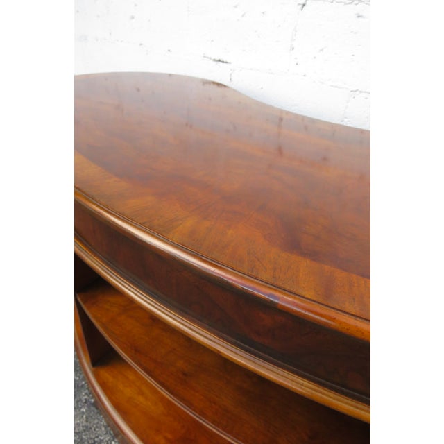 Drexel Heritage Flame Mahogany Kidney Shaped Executive Desk With Bookcase 6084 For Sale - Image 13 of 18