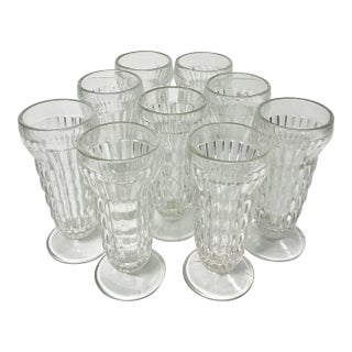 1940s Hollywood Regency Boho Chic Glass Dessert Parfait Cups - Set of 9.. For Sale