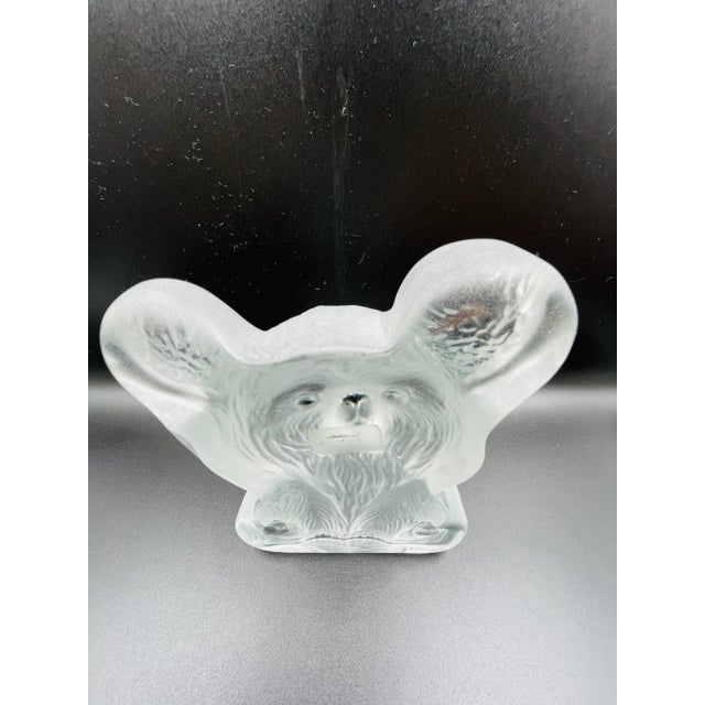 Viking Glass Company Vintage Viking Glass Frosted Cuddly Bear Figure/Shelf Ornament For Sale - Image 4 of 13