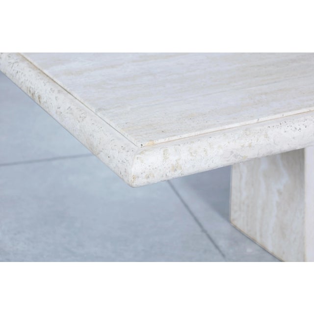 Monumental Italian Travertine Dining Table by Stone International, 1970s For Sale - Image 9 of 12