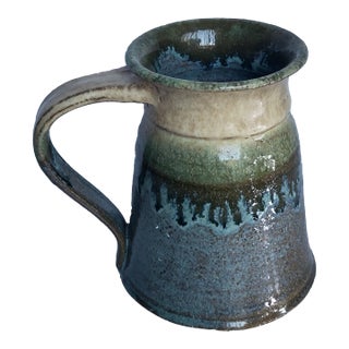1990s American Stoneware Studio Pottery Signed Coffee Mug For Sale