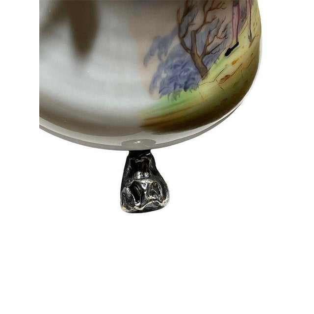 Metal Porcelain and Silver Matchbox or Jar, 19th Century For Sale - Image 7 of 9