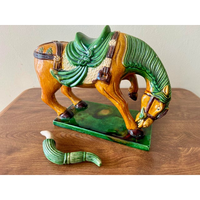 Large Mid-Century Chinese Tang Dynasty Style Horse Figurine For Sale - Image 10 of 10