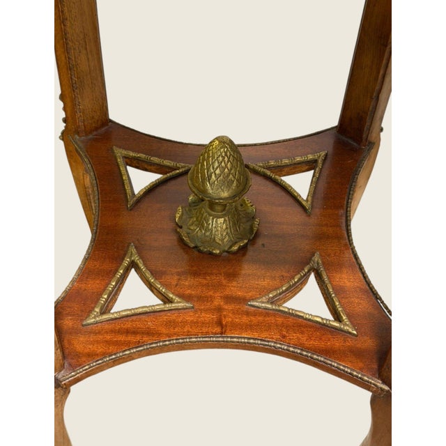 Pair Louis XV Revival Marquetry Salon Tables With Porcelain Plaques, C. 1900 For Sale - Image 15 of 18