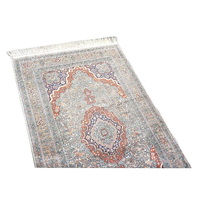 Ivory Vintage Sino-Persian Hereke Silk 3x5 Ivory, Red & Purple Handmade Area Rug #1144265 For Sale - Image 8 of 16