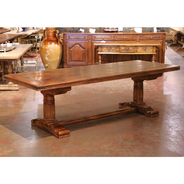 Mid-Century French Louis XIII Walnut Monastery Refectory Farm Table For Sale In Dallas - Image 6 of 9